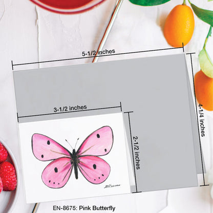 Pink Butterfly, Greeting Card (8675F), Enclosure Card, www.printedcanvas.com