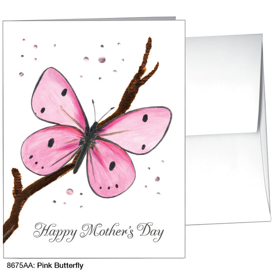 Pink Butterfly, Greeting Card (8675AA)