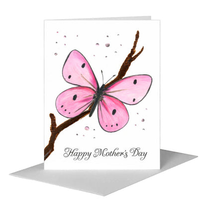 Pink Butterfly, Greeting Card (#8675AA) A2 Card Front, www.printedcanvas.com