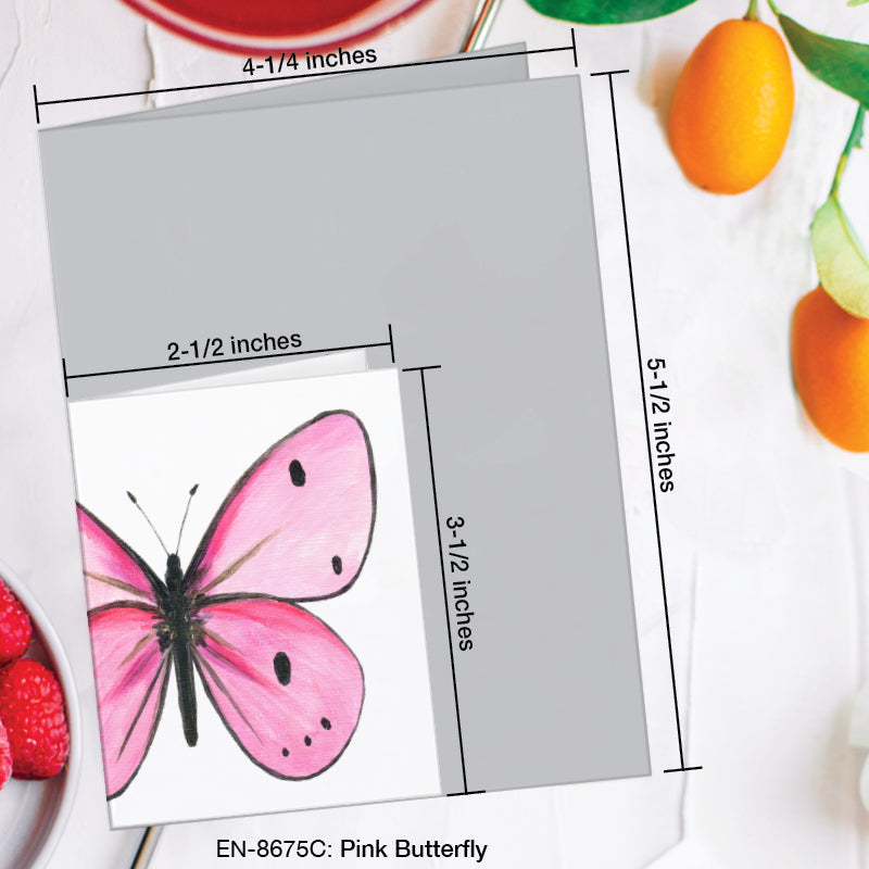 Pink Butterfly, Greeting Card (8675C), Enclosure Card, www.printedcanvas.com