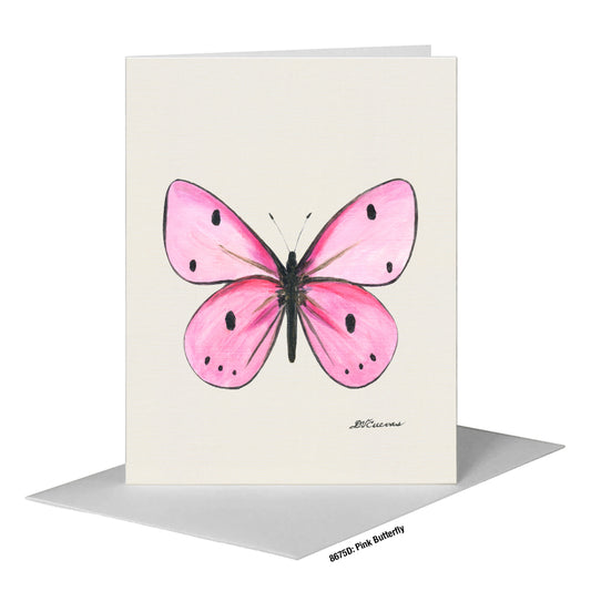 Pink Butterfly, Greeting Card (#8675D), A2 Card Front, www.printedcanvas.com