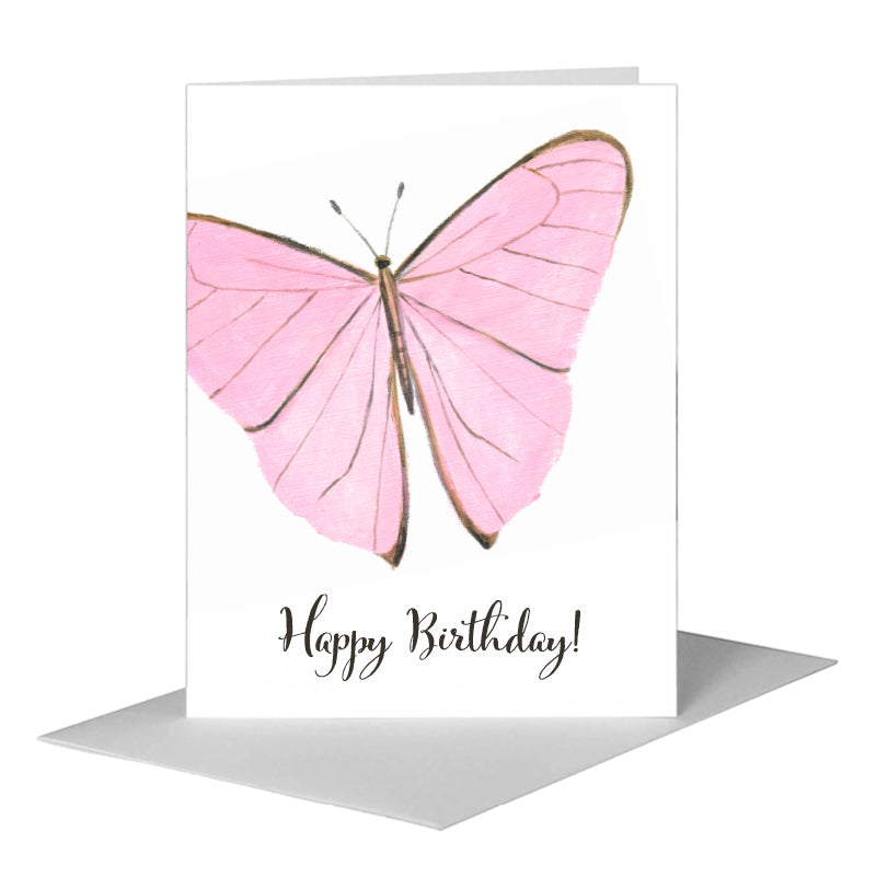 Pretty in Pink Butterfly, Greeting Card (#8676B) A2 Card Front, www.printedcanvas.com