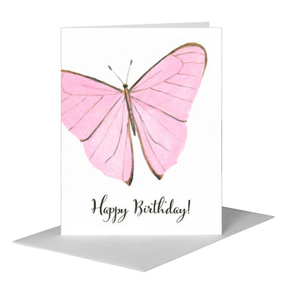 Pretty in Pink Butterfly, Greeting Card (#8676B) A2 Card Front, www.printedcanvas.com