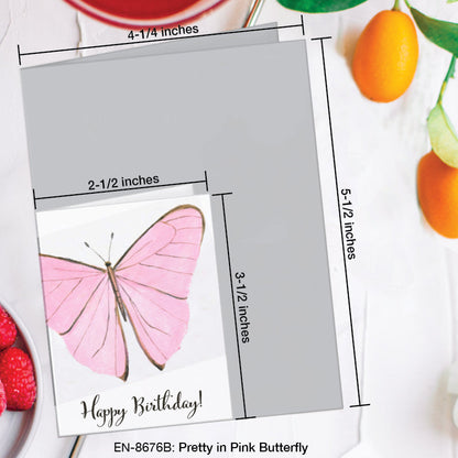 Pretty in Pink Butterfly, Greeting Card (8676B), Enclosure, www.printedcanvas.com
