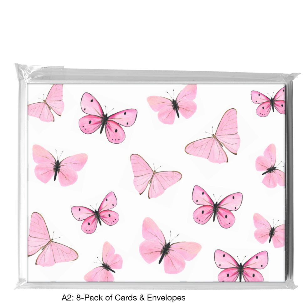 Butterflies in Pink, Greeting Card (8677)