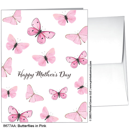 Butterflies in Pink, Greeting Card (#8677AA)