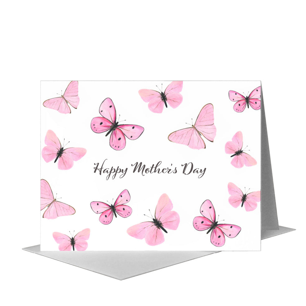 Butterflies in Pink, Greeting Card (#8677A), A2 Card Front, www.printedcanvas.com