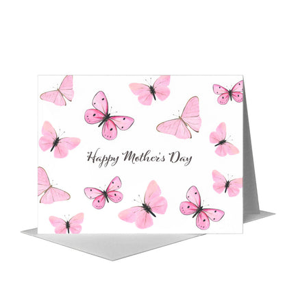 Butterflies in Pink, Greeting Card (#8677A), A2 Card Front, www.printedcanvas.com