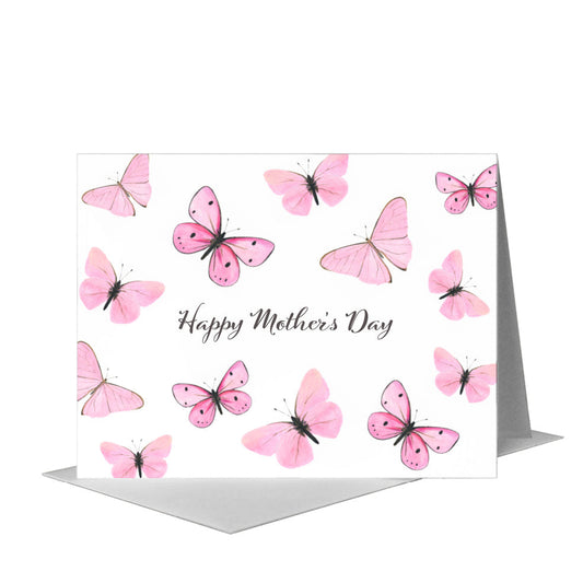 Butterflies in Pink, Greeting Card (#8677A) A2 Card Front, www.printedcanvas.com