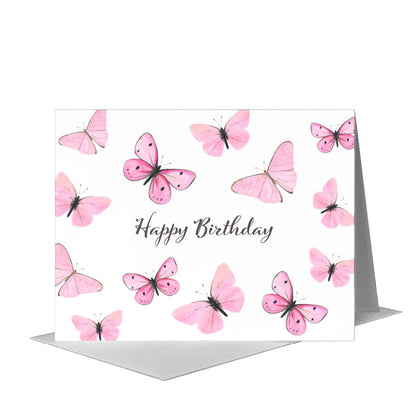 Butterflies in Pink, Greeting Card (#8677B) A2 Card Front, www.printedcanvas.com