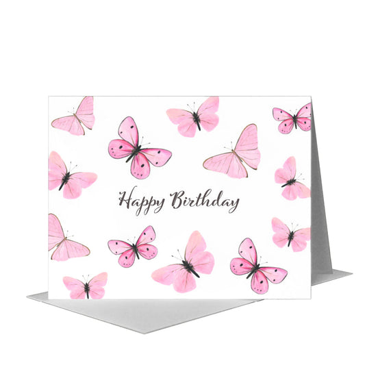 Butterflies in Pink, Greeting Card (#8677B) A2 Card Front, www.printedcanvas.com