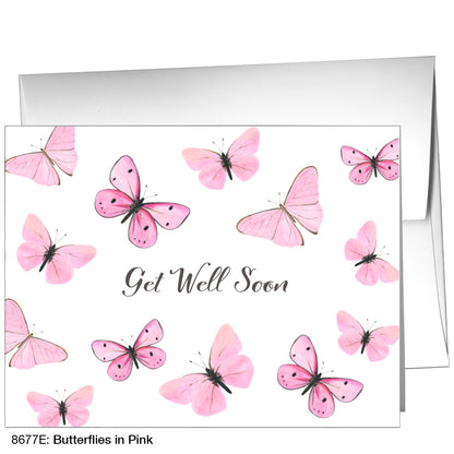 Butterflies in Pink, Greeting Card (8677E)