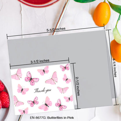 Butterflies in Pink, Greeting Card (8677G), Enclosure Card, www.printedcanvas.com