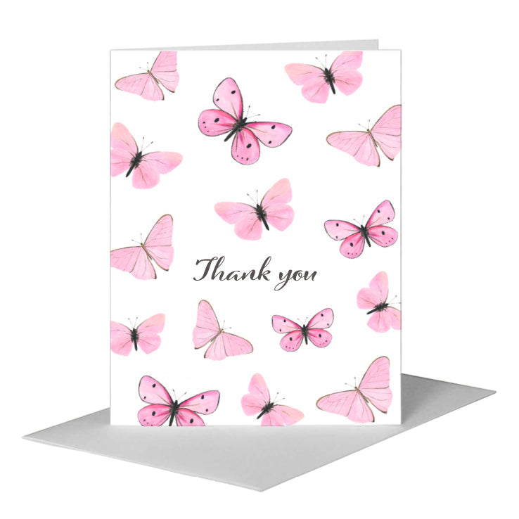 Butterflies in Pink, Greeting Card (#8677GA) A2 Card Front, www.printedcanvas.com