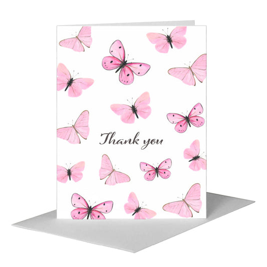 Butterflies in Pink, Greeting Card (#8677GA) A2 Card Front, www.printedcanvas.com