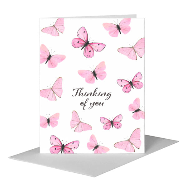 Butterflies in Pink, Greeting Card (#8677HA), A2 Card Front, www.printedcanvas.com