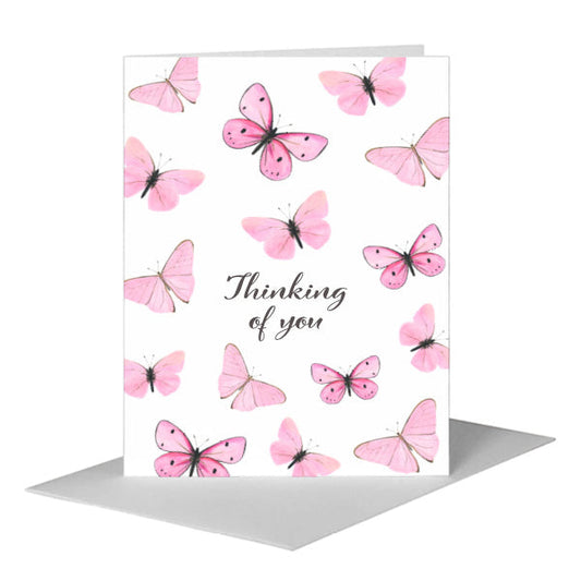 Butterflies in Pink, Greeting Card (#8677HA) A2 Card Front, www.printedcanvas.com