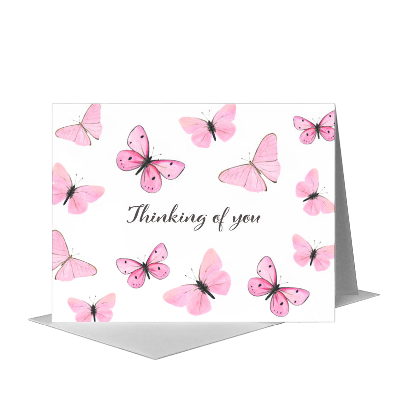 Butterflies in Pink, Greeting Card (#8677H), A2 Card Front, www.printedcanvas.com