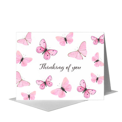 Butterflies in Pink, Greeting Card (#8677H), A2 Card Front, www.printedcanvas.com