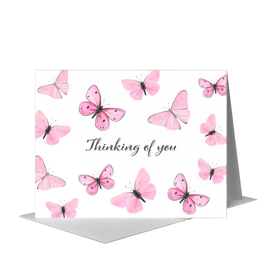 Butterflies in Pink, Greeting Card (#8677H) A2 Card Front, www.printedcanvas.com
