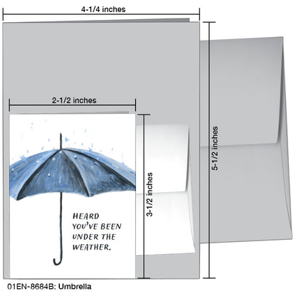 Umbrella, Greeting Card (#8684B), Enclosure Card, www.printedcanvas.com
