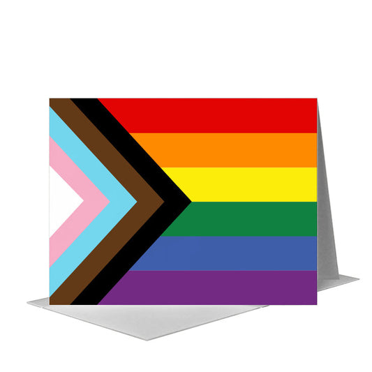 Flag of Pride Progress, Greeting Card (#8686B) A2 Card Front, www.printedcanvas.com