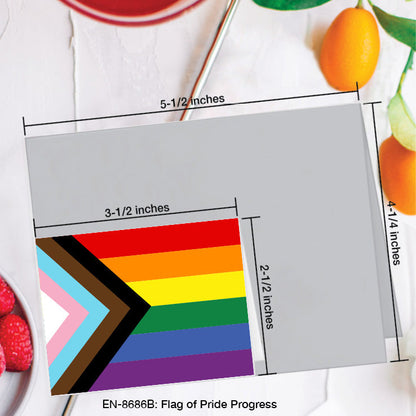 Flag of Pride Progress, Greeting Card (8686B), Enclosure Card, www.printedcanvas.com
