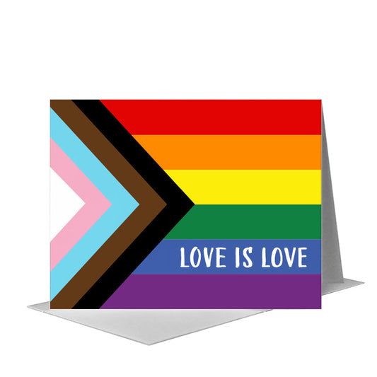 Flag of Pride Progress, Greeting Card (#8686C) A2 Card Front, www.printedcanvas.com