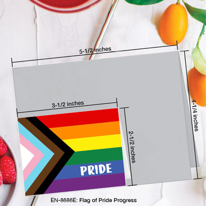 Flag of Pride Progress, Greeting Card (8686E), Enclosure, www.printedcanvas.com