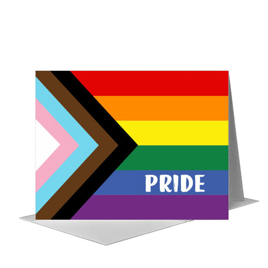Flag of Pride Progress, Greeting Card (#8686E) A2 Card Front, www.printedcanvas.com