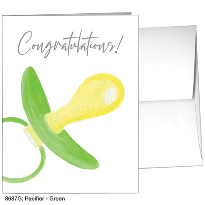 Pacifier - Green, Greeting Card (8687G), A2, printedcanvas.com