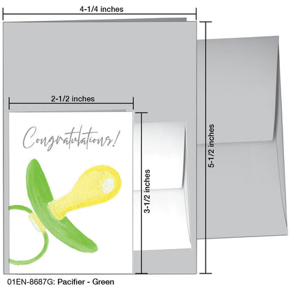 Pacifier - Green, Greeting Card (8687G), Enclosure, printedcanvas.com
