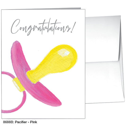Pacifier - Pink, Greeting Card (8688B), A2 Card Front, www.printedcanvas.com