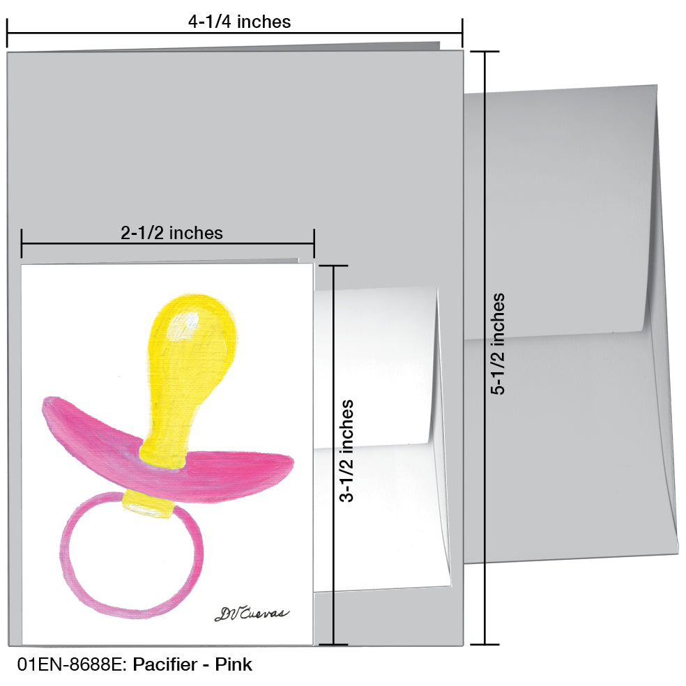 Pacifier - Pink, Greeting Card (8688E), Enclosure, printedcanvas.com