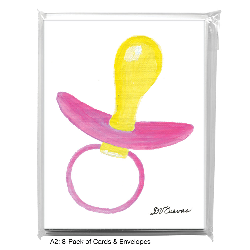 Pacifier - Pink, Greeting Card (8688E), A2 8-Pack, printedcanvas.com
