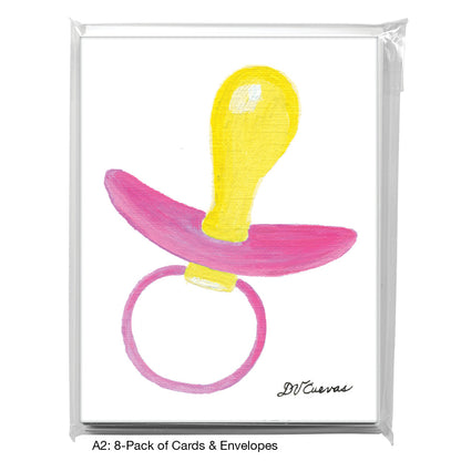 Pacifier - Pink, Greeting Card (8688E), A2 8-Pack, printedcanvas.com