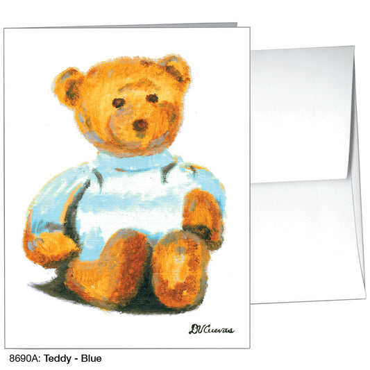 Teddy - Blue, Greeting Card (8690A), A2, printedcanvas.com