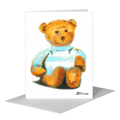 Teddy - Blue, Greeting Card (#8690A), A2 Card Front, www.printedcanvas.com