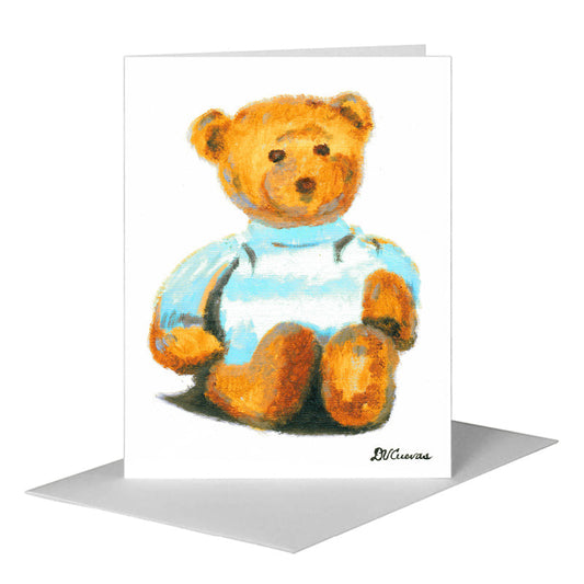 Teddy - Blue, Greeting Card (#8690A) A2 Card Front, www.printedcanvas.com