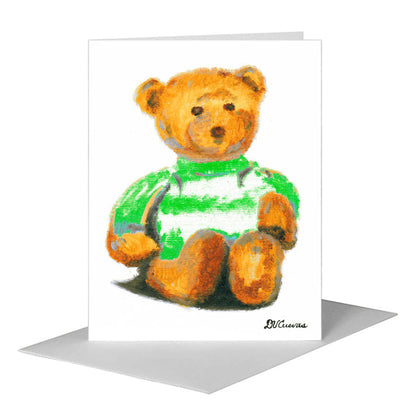 Teddy - Green, Greeting Card (#8691B), A2 Card Front, www.printedcanvas.com