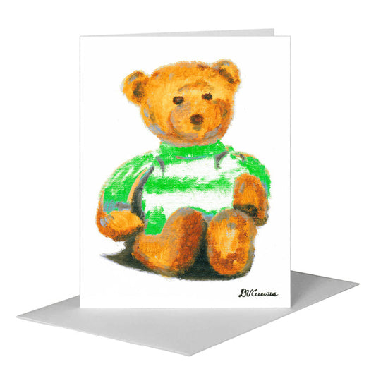 Teddy - Green, Greeting Card (#8691B) A2 Card Front, www.printedcanvas.com