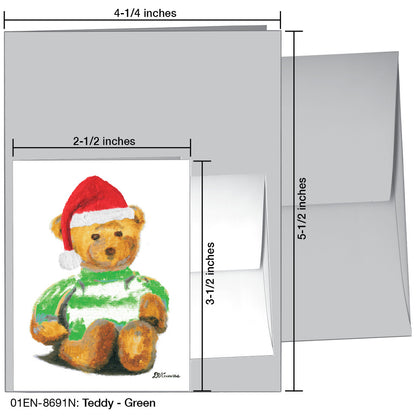 Teddy - Green, Greeting Card (#8691N)