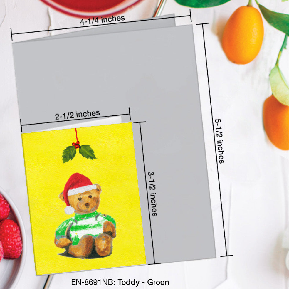 Teddy - Green, Greeting Card (#8691NB), Enclosure Card, www.printedcanvas.com