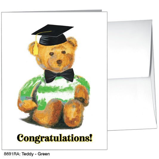 Teddy - Green, Greeting Card (#8691RA), A2 Card Front, www.printedcanvas.com