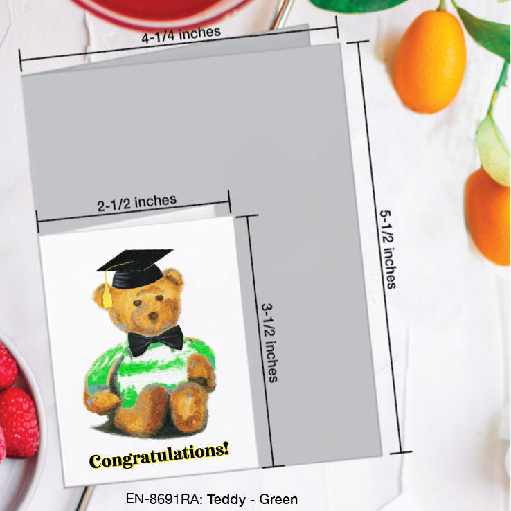 Teddy - Green, Greeting Card (#8691RA)