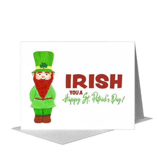 Leprechaun, Greeting Card (#8696B) A2 Card Front, www.printedcanvas.com