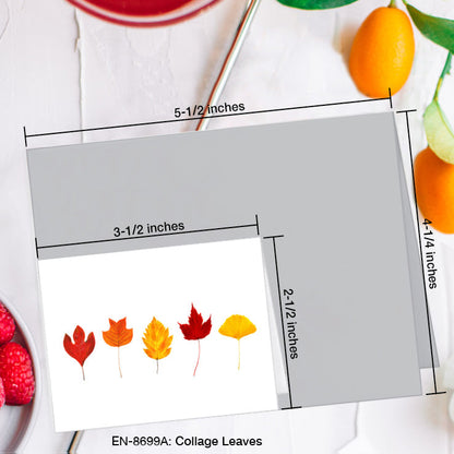 Collage Leaves, Greeting Card (8699A), Enclosure Card, www.printedcanvas.com