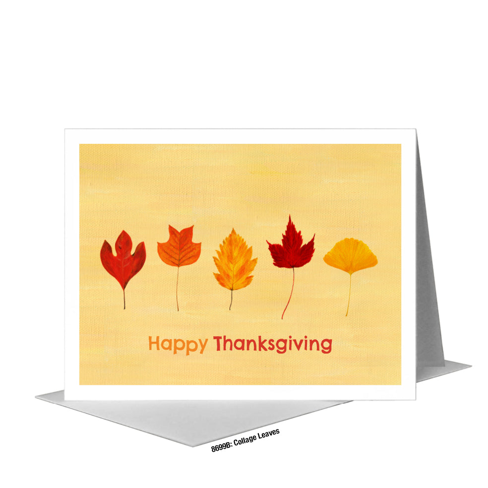 Collage Leaves, Greeting Card (#8699B), A2 Card Front, www.printedcanvas.com
