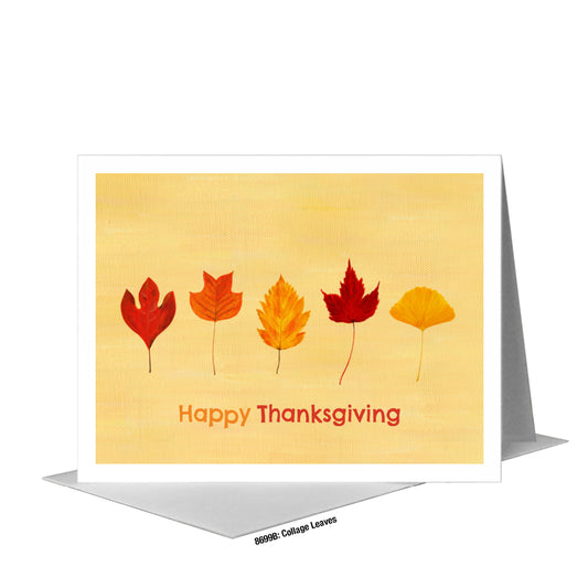 Collage Leaves, Greeting Card (#8699B), A2 Card Front, www.printedcanvas.com