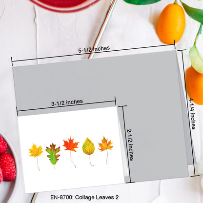Colage Leaves 2, Greeting Card (8700A), Enclosure Card, www.printedcanvas.com
